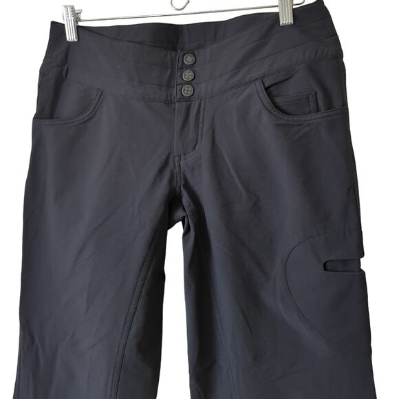 lululemon Womens Vintage RARE Black Wide Leg Low Rise Hiking Logo Sleek 31 - Picture 7 of 9